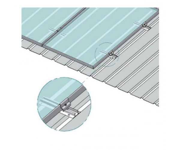 Kit fissaggio completo per moduli fotovoltaici su lamiera grecata