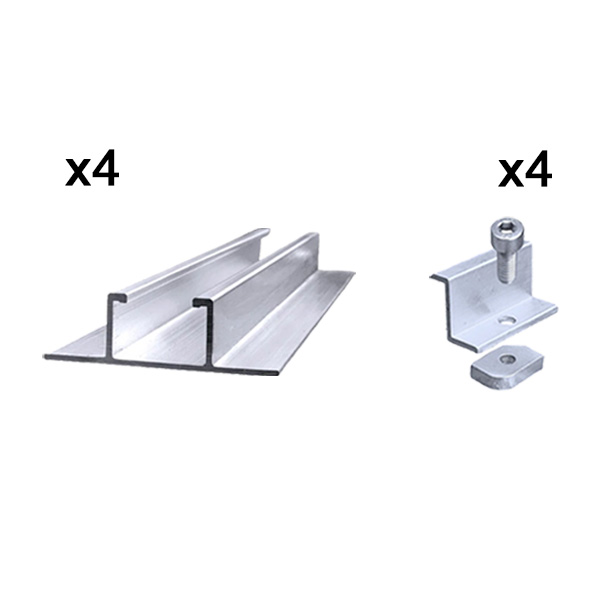 Kit fissaggio completo per 1 modulo fotovoltaico su lamiera grecata 