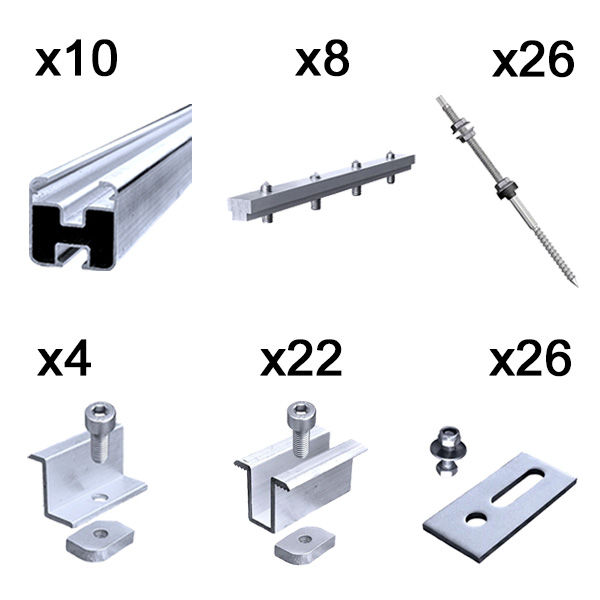 Distributore Kit di Fissaggio Fotovoltaico per Legno