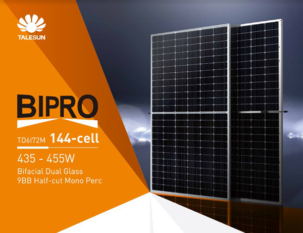 Modulo Fotovoltaico Monocristallino Talesun Solar Bipro TD6I72M-450W