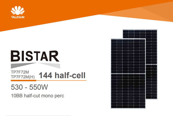 Modulo Fotovoltaico Monocristallino Talesun Solar Bistar TPF72MH-540W
