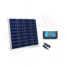 KIT SOLARE BASE 50W 12V – MODULO FOTOVOLTAICO 50W E REGOLATORE 10A PWM