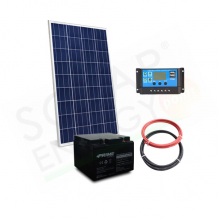 KIT SOLARE PRO 30W 12V – MODULO 30W / REGOLATORE 5A / BATTERIA 12AH / CAVI