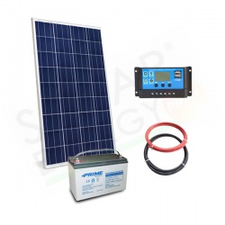 KIT SOLARE PRO 80W 12V – MODULO 80W / REGOLATORE 10AH / BATTERIA 100AH / CAVI