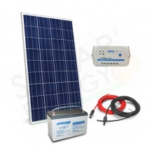 KIT SOLARE PRO 150W 12V – MODULO 150W / REGOLATORE 10A / BATTERIA 100AH / CAVI