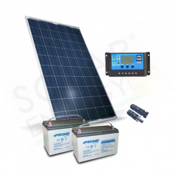 KIT SOLARE PRO 285W 24V – MODULO 285W / REGOLATORE CREPUSCOLARE 20A / 2 BATTERIE 100AH 12V