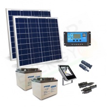 KIT SOLARE CANCELLI ELETTRICI 100W 24V CON FARO 10 W