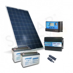 KIT SOLARE PLUS 280W 24V – MODULO 280W / REGOLATORE 20A PWM / INVERTER 1000W / 2 BATTERIE 100AH