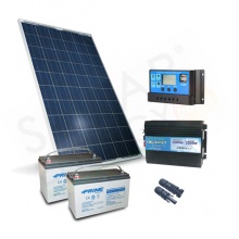 KIT SOLARE PLUS 280W 24V – MODULO 280W / REGOLATORE 20A PWM / INVERTER 1000W / 2 BATTERIE 100AH