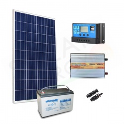 KIT SOLARE PLUS 200W 12V – MODULO 200W / REGOLATORE 20A PWM / INVERTER 1000W / BATTERIA 100AH