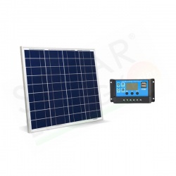 KIT SOLARE CAMPER 50W 12V – MODULO FOTOVOLTAICO 50W E REGOLATORE 10A PWM