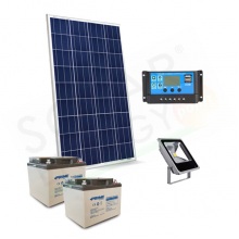 KIT SOLARE ILLUMINAZIONE 80W 12V PER ESTERNI 1 FARETTO LED - AUTONOMIA 8-10 ORE