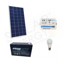 KIT SOLARE ILLUMINAZIONE 10W 12V PER INTERNI 1 LAMPADA LED - AUTONOMIA 5 ORE