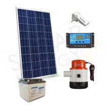 KIT SOLARE IRRIGAZIONE 80W 12V ALTEZZA 3 MT PORTATA 194 L/M CON GALLEGGIANTE