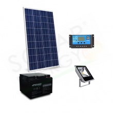 KIT SOLARE ILLUMINAZIONE 30W 12V PER ESTERNI 1 FARETTO LED - AUTONOMIA 8 ORE