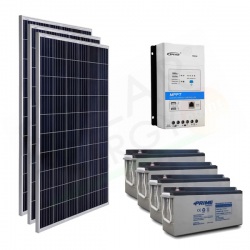 KIT SOLARE PRO 855W 24V – 3 MODULI 285W / REGOLATORE 40A / 4 BATTERIE 150AH 12V