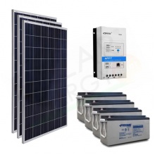 KIT SOLARE PRO 855W 24V – 3 MODULI 285W / REGOLATORE 40A / 4 BATTERIE 150AH 12V