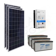 KIT SOLARE PRO 600W 12V – 3 MODULI 200W / REGOLATORE 40A / 2 BATTERIE 200AH