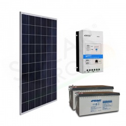 KIT SOLARE PRO 570W 24V – 2 MODULI 285W / REGOLATORE 30A / 2 BATTERIE 200AH 