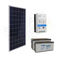 KIT SOLARE PRO 570W 24V – 2 MODULI 285W / REGOLATORE 30A / 2 BATTERIE 200AH 