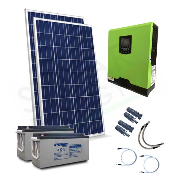 Kit Panel Solar 300W 12V 1000Whdia con batería AGM