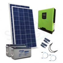 KIT FOTOVOLTAICO OFF-GRID 400 W 12V CON BATTERIE AGM 300 AH
