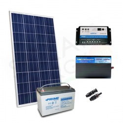 KIT SOLARE PLUS 200W 12V – MODULO 200W / REGOLATORE 20A PWM / INVERTER 1000W / BATTERIA 100AH