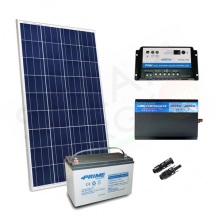 KIT SOLARE PLUS 200W 12V – MODULO 200W / REGOLATORE 20A PWM / INVERTER 1000W / BATTERIA 100AH