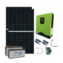 KIT FOTOVOLTAICO OFF-GRID 800 W 24V CON BATTERIE AGM 800 AH