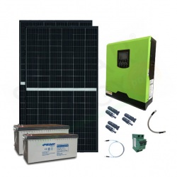 KIT FOTOVOLTAICO OFF-GRID 1230 W 24V CON BATTERIE AGM 400 AH