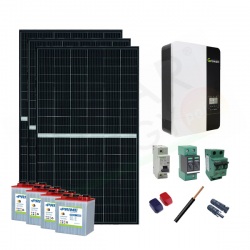 KIT FOTOVOLTAICO OFF-GRID 4.5 KW 48V CON BATTERIE PIASTRA TUBOLARE 2 KWH