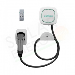 KIT WALLBOX PULSAR PLUS 7.4 – STAZIONE DI RICARICA 7.4 KW BIANCA + CONTATORE + SUPPORTO PER CAVO 5M E CONNETTORE T2