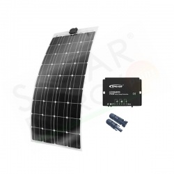 KIT SOLARE NAUTICA 100W 12V - MODULO FOTOVOLTAICO FLESSIBILE 100W REGOLATORE 10A IP67