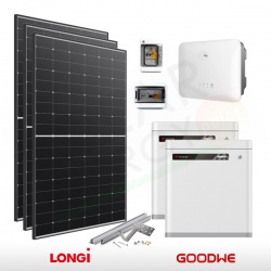 KIT FOTOVOLTAICO 6.6 KW LONGI SOLAR – GOODWE CON ACCUMULO 10 KWH (COMPLETO)