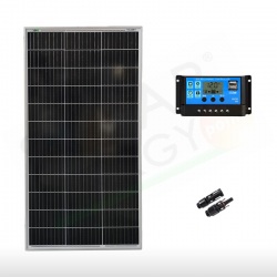 KIT SOLARE BASE 100W 12V – MODULO FOTOVOLTAICO 100W E REGOLATORE 10A PWM