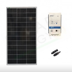 KIT SOLARE BASE 100W 12V – MODULO FOTOVOLTAICO 100W E REGOLATORE 10A MPPT