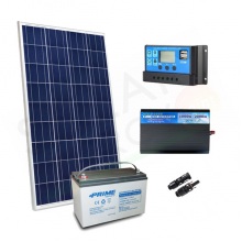 KIT SOLARE PLUS 200W 12V – MODULO 200W / REGOLATORE 20A PWM / INVERTER 1000W / BATTERIA 100AH