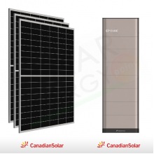 KIT FOTOVOLTAICO MODULABILE DA 1 A 6 KW CANADIAN CON ACCUMULO DA 6.6 A 19.9 KWH