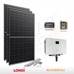 KIT FOTOVOLTAICO 3.4 KW LONGI SOLAR – SUNGROW (COMPLETO)