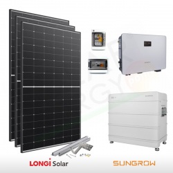 KIT FOTOVOLTAICO 4.4 KW LONGI SOLAR – SUNGROW CON ACCUMULO 6.4 KWH (COMPLETO)