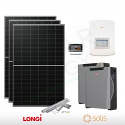 KIT FOTOVOLTAICO 6.5 KW LONGI SOLAR – SOLIS CON ACCUMULO DA 10.6 KWH (COMPLETO)