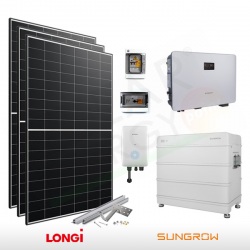 KIT FOTOVOLTAICO 6.7 KW LONGI SOLAR – SUNGROW CON ACCUMULO 10 KWH E STAZIONE DI RICARICA 7 KW (COMPLETO)