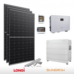 KIT FOTOVOLTAICO 6.6 KW LONGI SOLAR – SUNGROW CON ACCUMULO DA 9.6 KWH (COMPLETO)