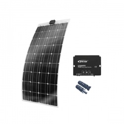 KIT SOLARE NAUTICA 100W 12V - MODULO FOTOVOLTAICO FLESSIBILE 100W REGOLATORE 10A IP67