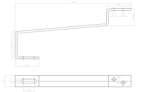Disegno gancio per tegole piane ST194