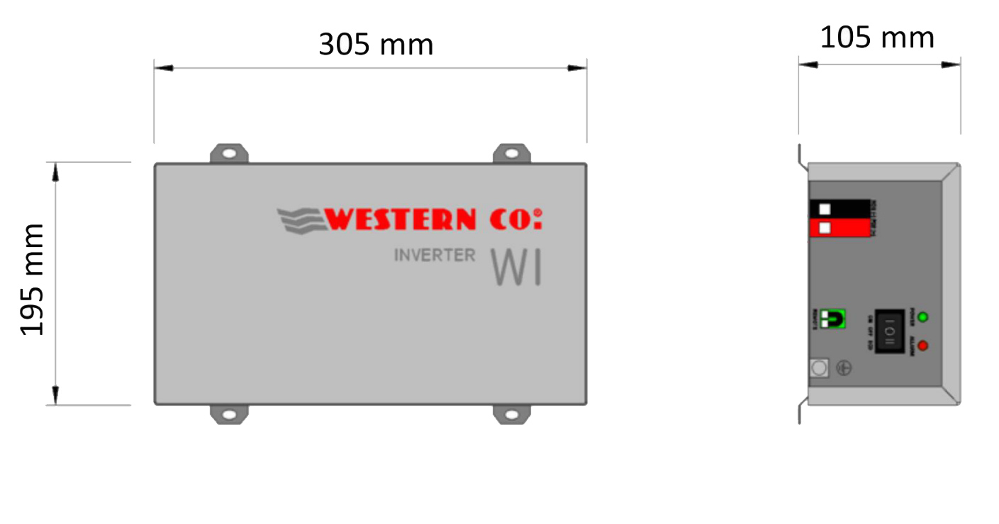 Western-Co WI 1200-24 – Inverter stand-alone 1200VA 48V