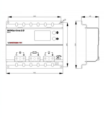 Western Co WMARINE10 – Regolatore di carica 1 Mppt 12/24Vdc LCD Max.10A 3 e gestione crepuscolare