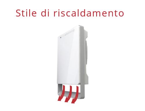 Radialight Touch – Termoventilatore digitale programmabile 1800W da parete Bianco-Malva