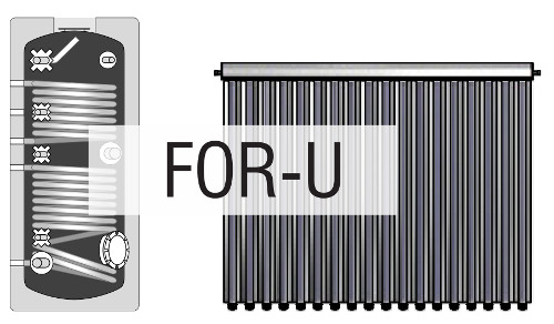 Cmg Solari For-U - Kit a circolazione forzata collettore sottovuoto Cmg Solari For-U - Kit a circolazione forzata collettore sottovuoto